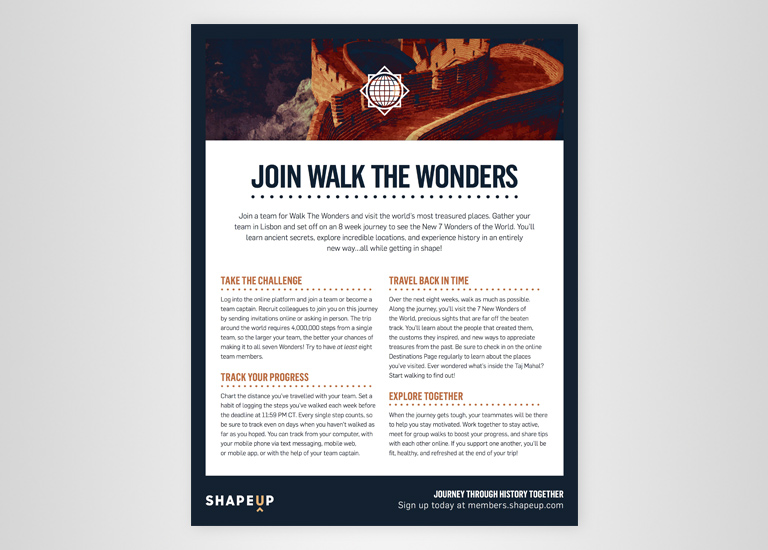 Walk the Wonders Overview Flyer